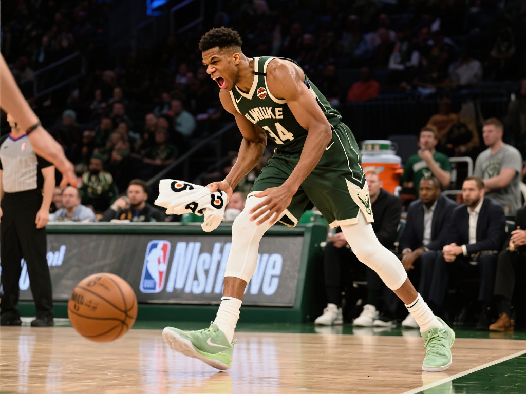 雄鹿传球失误惹争议 字母哥怒摔毛巾震惊全场 篮球比赛向来以瞬息万变的节奏和激烈的竞争